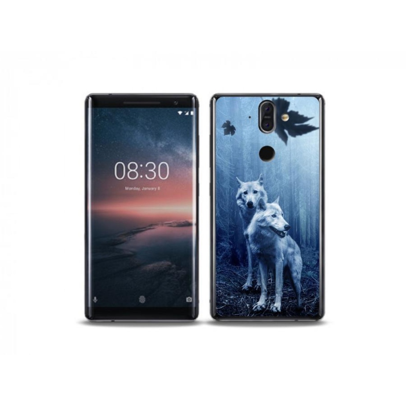 Gélový kryt mmCase na mobil Nokia 8 Sirocco - vlci v lese