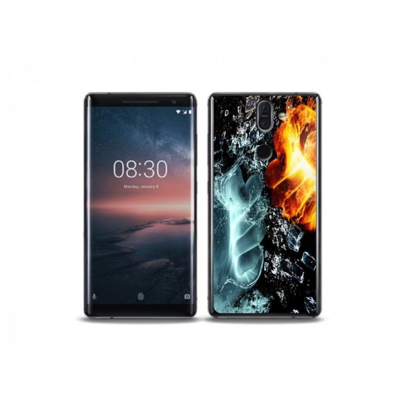 Gélový kryt mmCase na mobil Nokia 8 Sirocco - voda a oheň