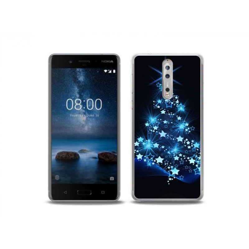 Gélový kryt mmCase na mobil Nokia 8 - vianočný stromček