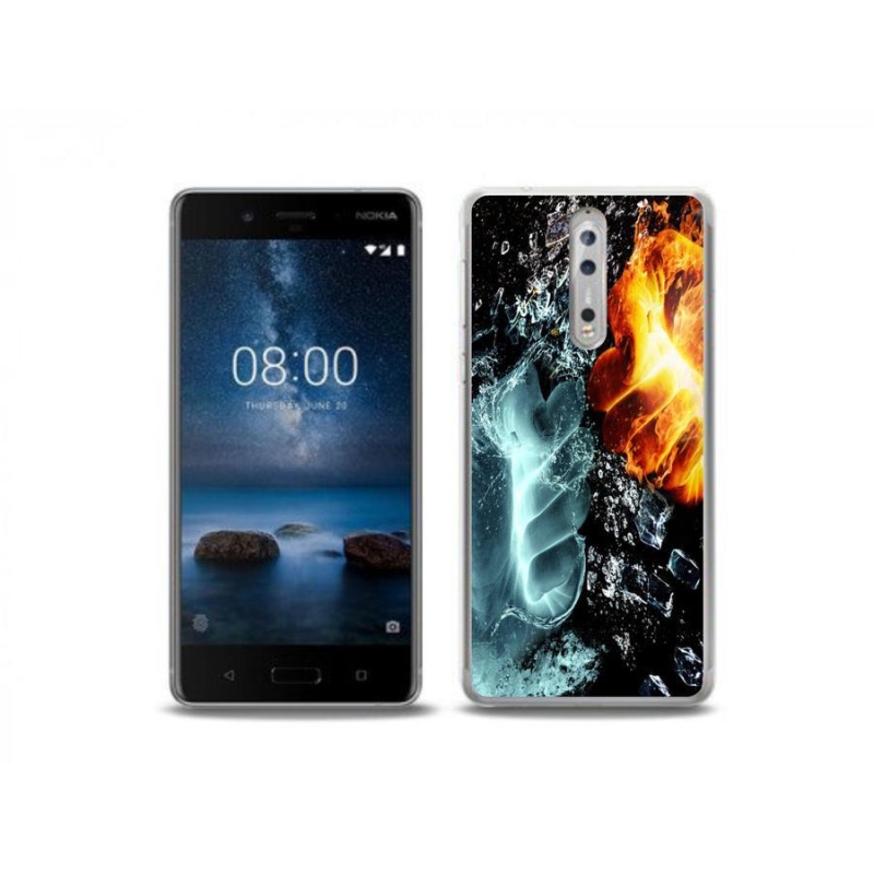 Gélový kryt mmCase na mobil Nokia 8 - voda a oheň