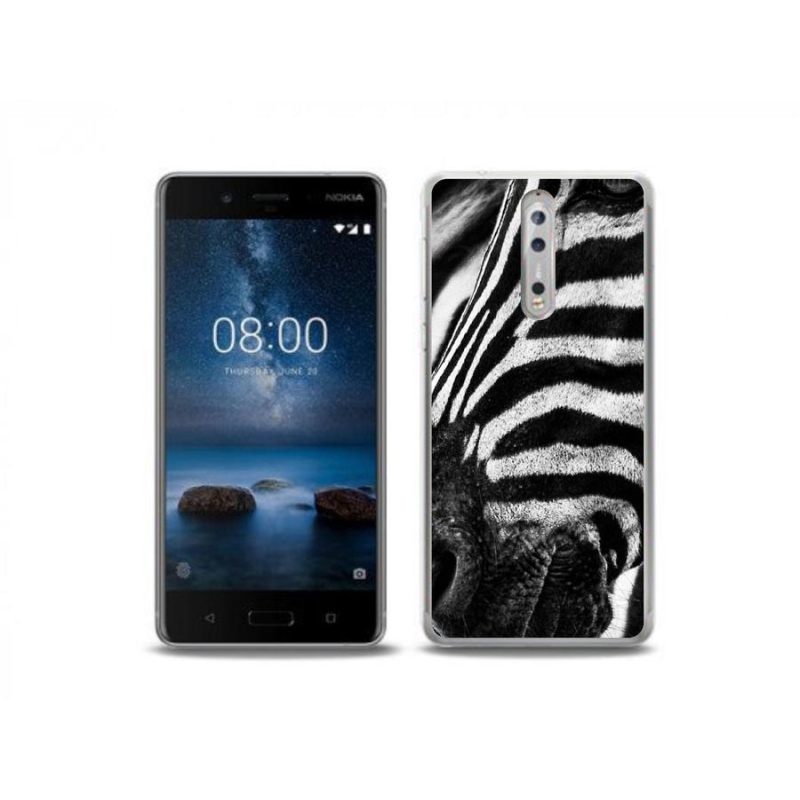 Gélový kryt mmCase na mobil Nokia 8 - zebra