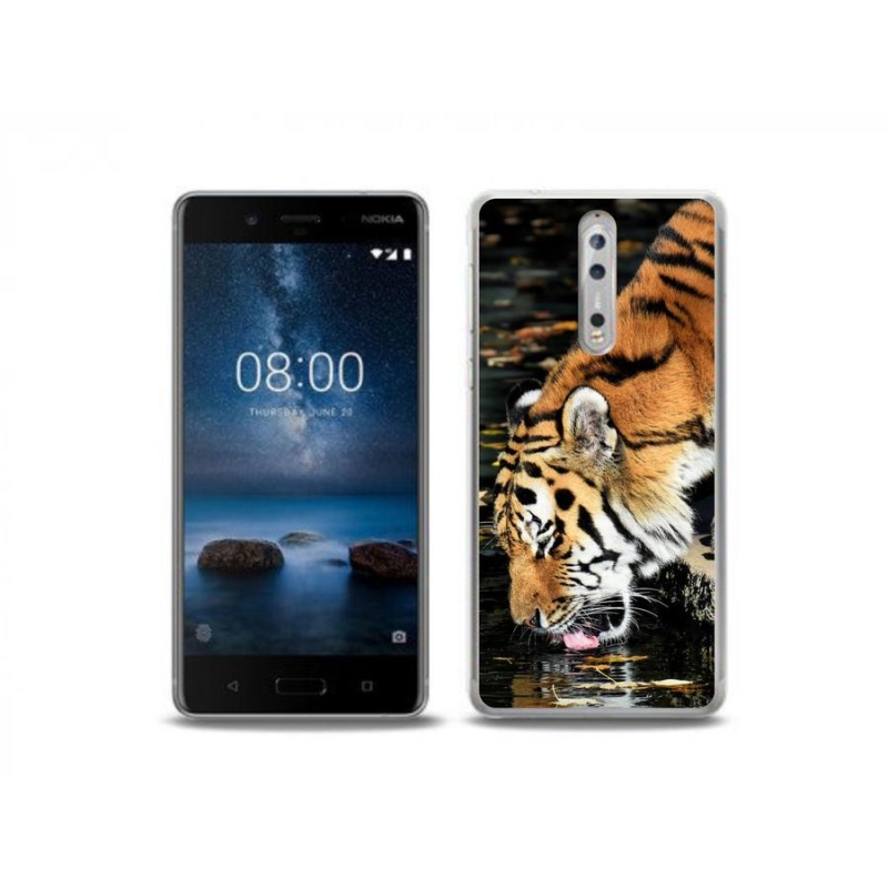Gélový kryt mmCase na mobil Nokia 8 - smädný tiger