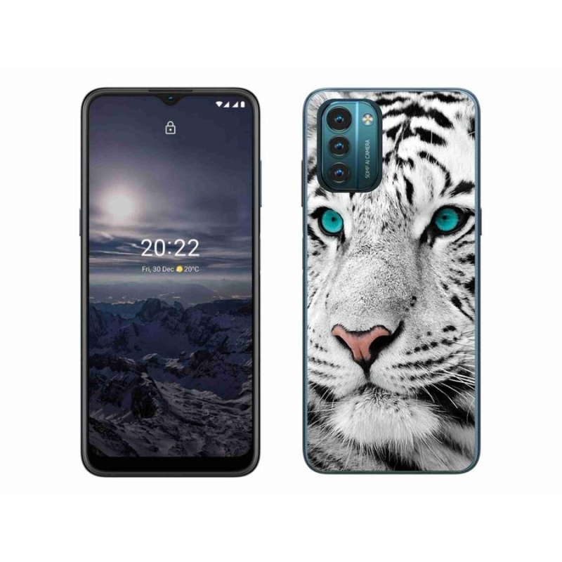 Gélový kryt mmCase na mobil Nokia G11/G21 - biely tiger