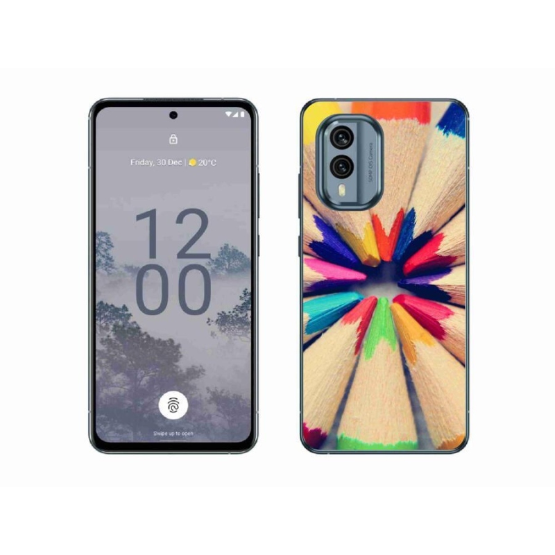 Gélový kryt mmCase na mobil Nokia X30 5G - pastelky