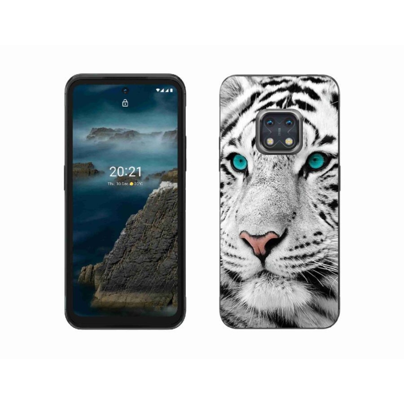 Gélový kryt mmCase na mobil Nokia XR20 - biely tiger