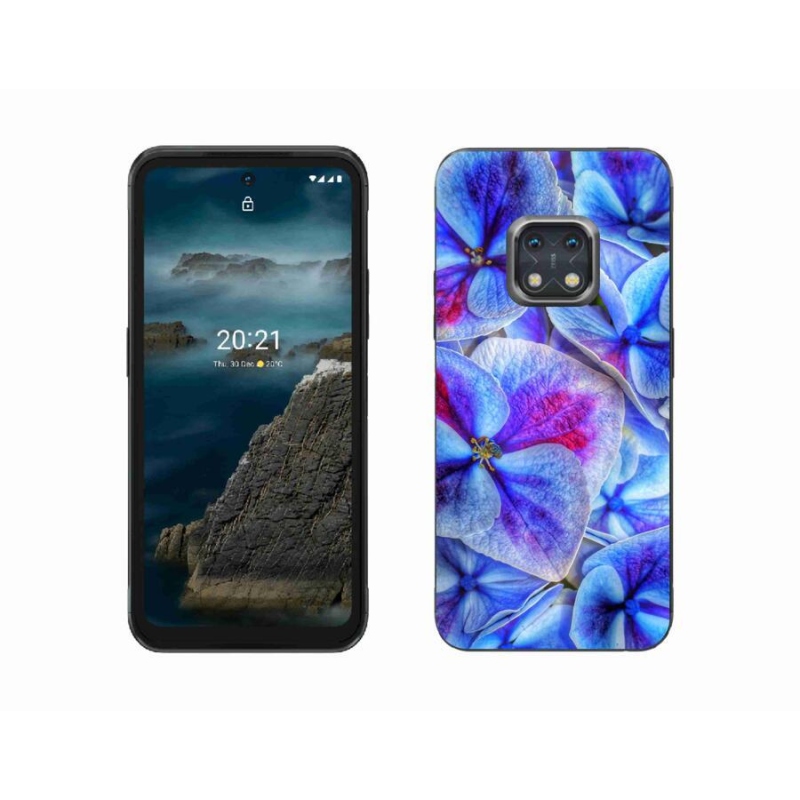 Gélový kryt mmCase na mobil Nokia XR20 - modré kvety 1