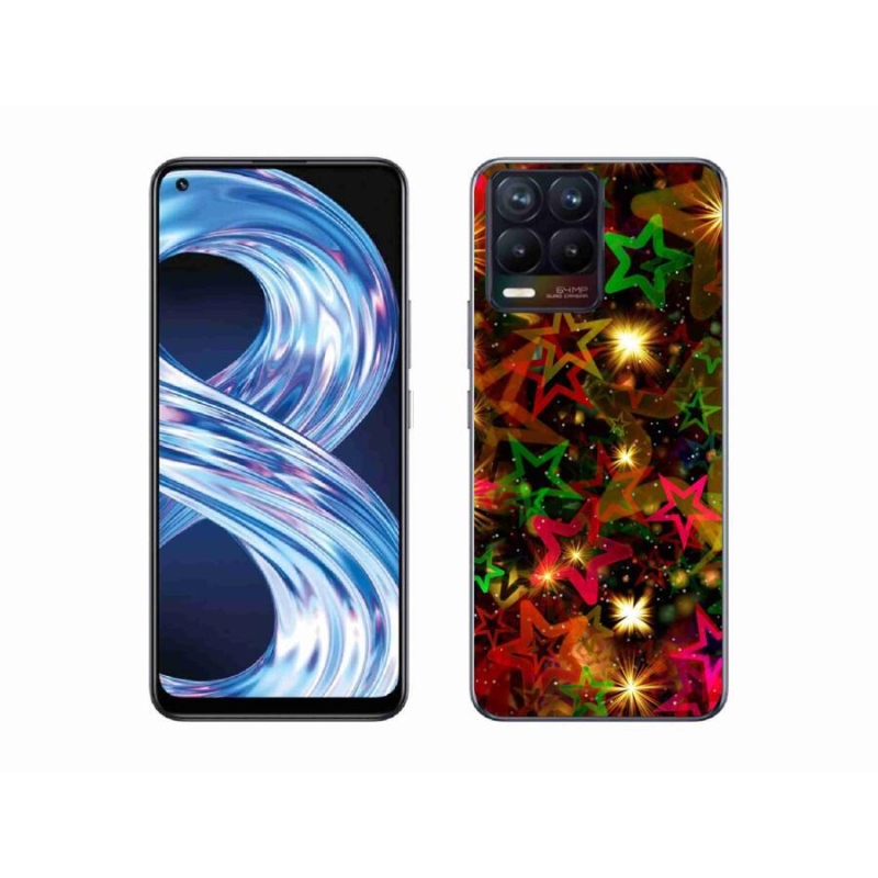 Gélový kryt mmCase na mobil Realme 8 4G - farebné hviezdičky