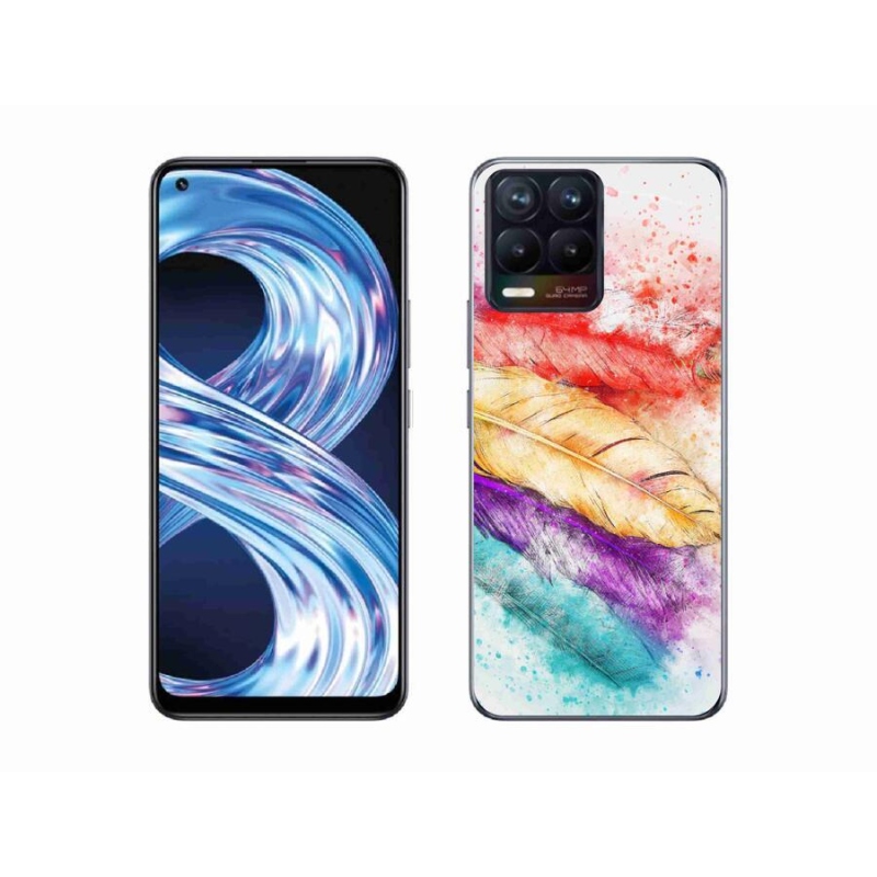 Gélový kryt mmCase na mobil Realme 8 4G - farebné perie