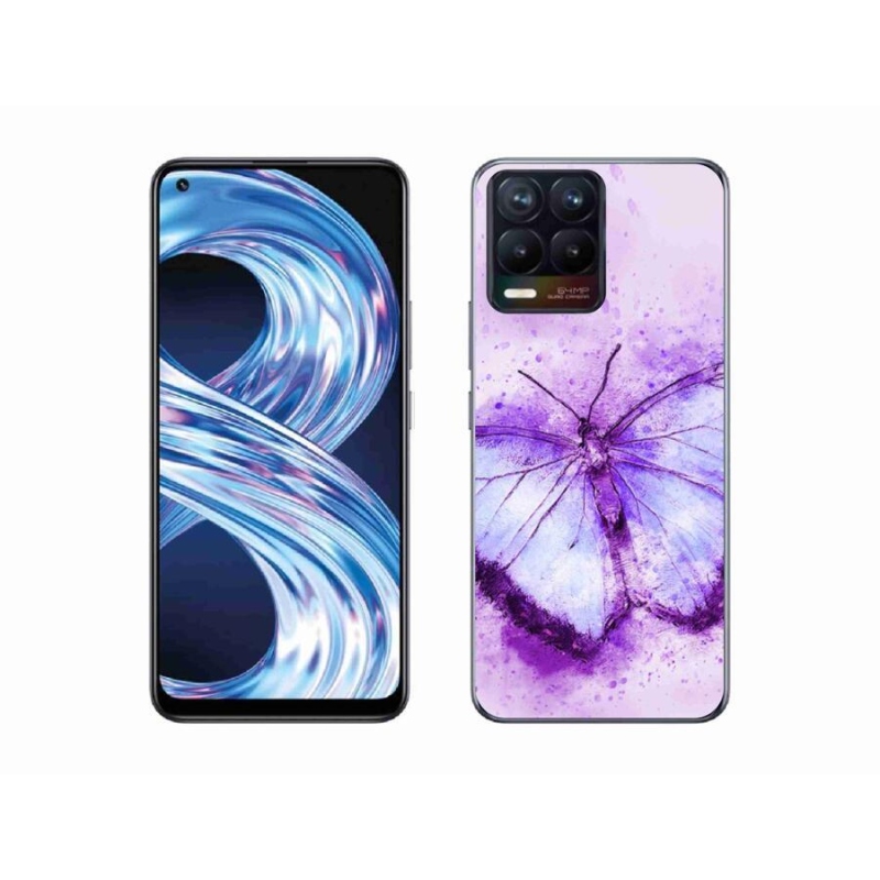 Gélový kryt mmCase na mobil Realme 8 Pro - fialový motýľ