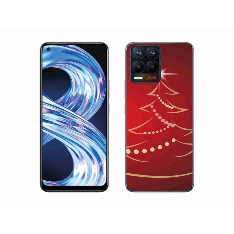 Gélový kryt mmCase na mobil Realme 8 Pro - kreslený vianočný stromček