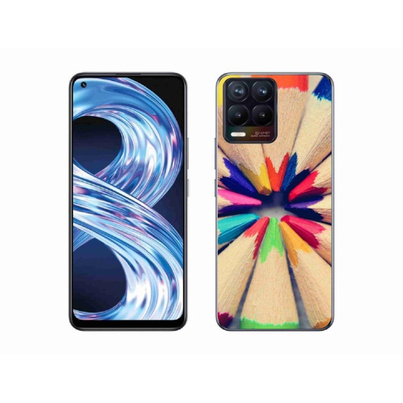 Gélový kryt mmCase na mobil Realme 8 Pro - pastelky