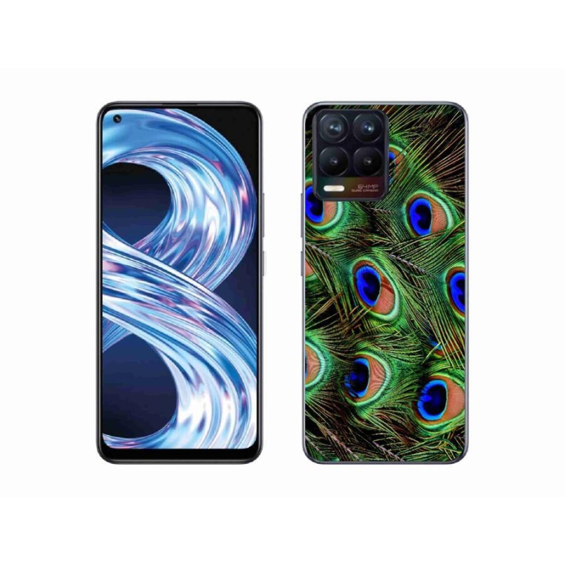 Gélový kryt mmCase na mobil Realme 8 Pro - pávie perie