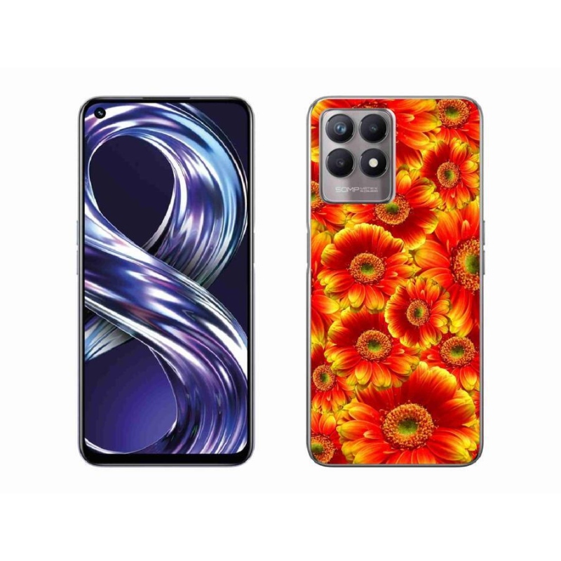 Gélový kryt mmCase na mobil Realme 8i - gerbera 1