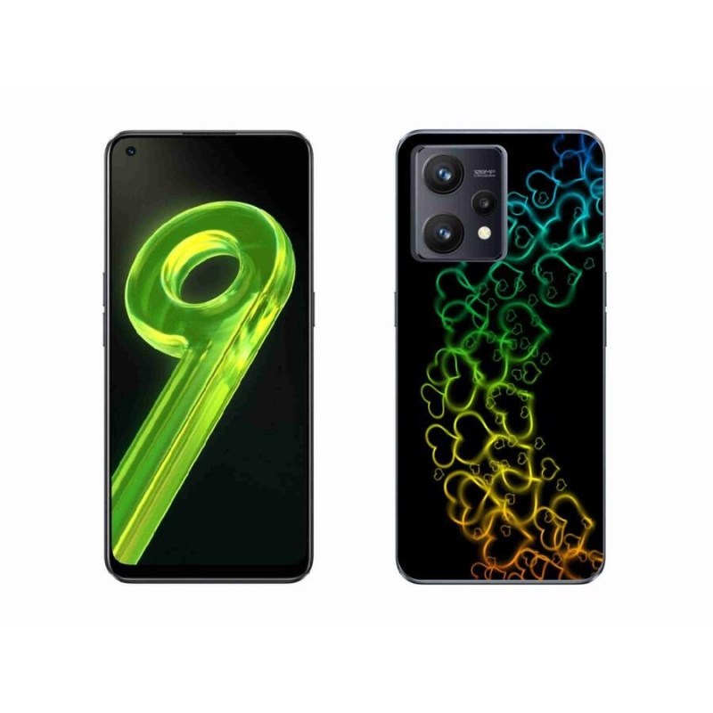 Gélový kryt mmCase na mobil Realme 9 4G - farebné srdiečka