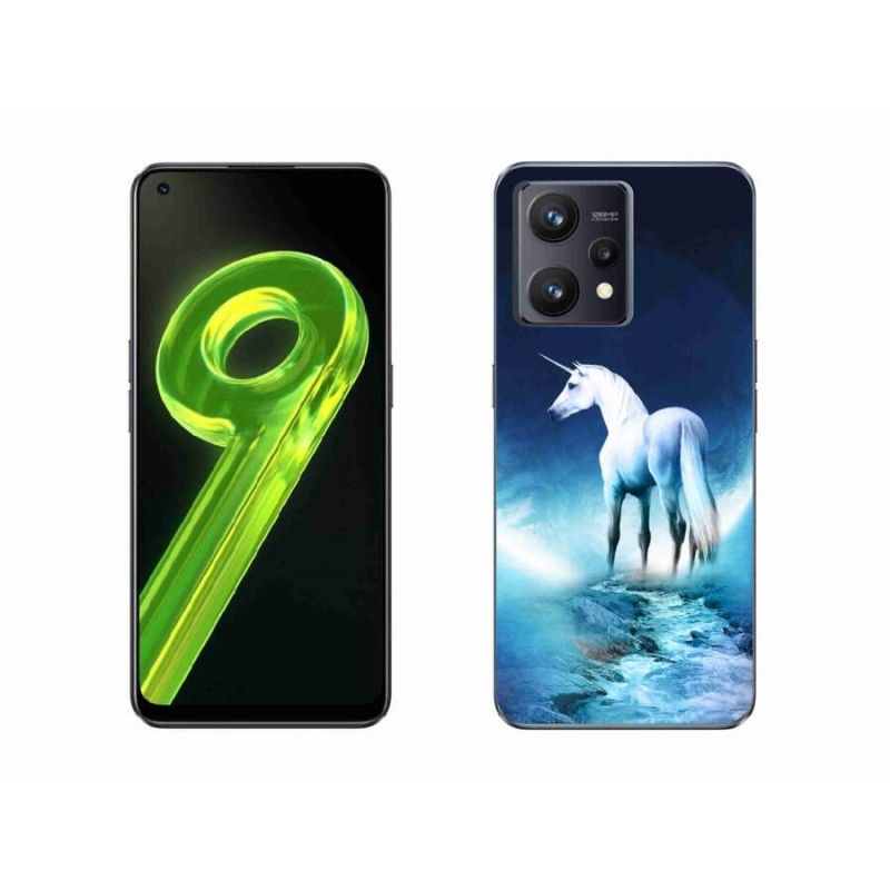 Gélový kryt mmCase na mobil Realme 9 4G - biely jednorožec