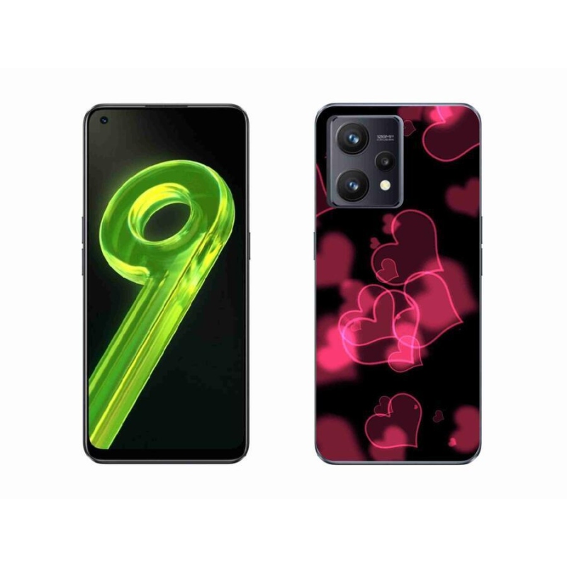 Gélový kryt mmCase na mobil Realme 9 4G - červená srdiečka