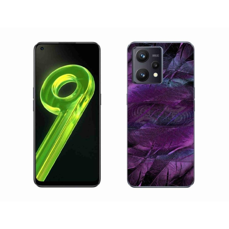 Gélový kryt mmCase na mobil Realme 9 4G - fialové pierka