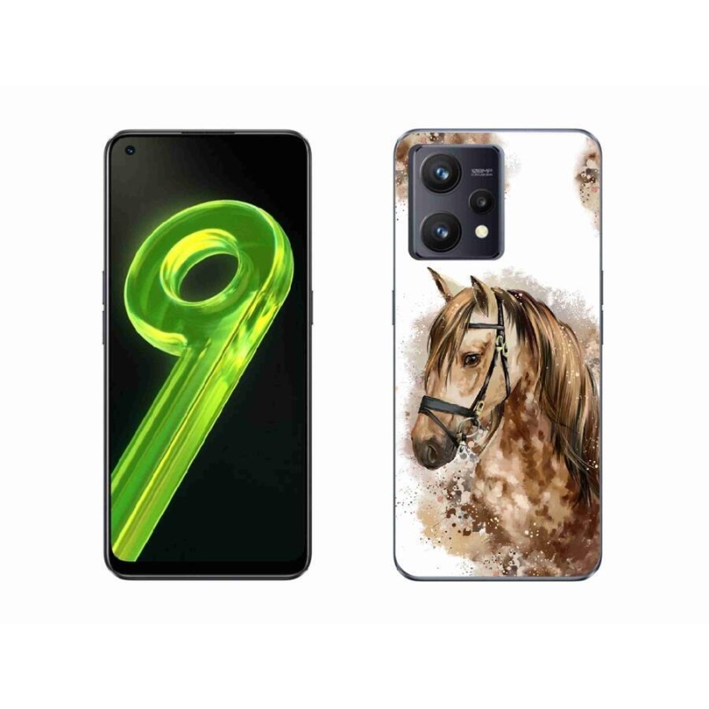 Gélový kryt mmCase na mobil Realme 9 4G - hnedý kreslený kôň