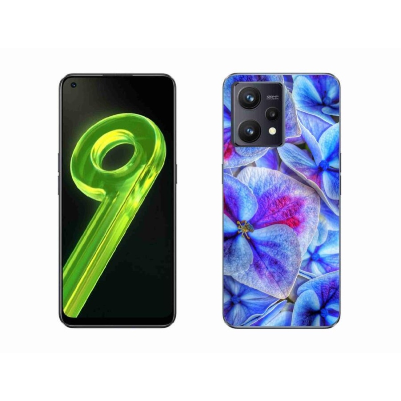 Gélový kryt mmCase na mobil Realme 9 4G - modré kvety 1