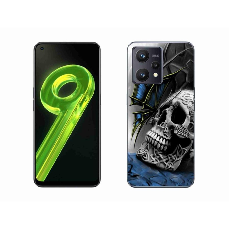 Gélový kryt mmCase na mobil Realme 9 4G - motýľ a lebka