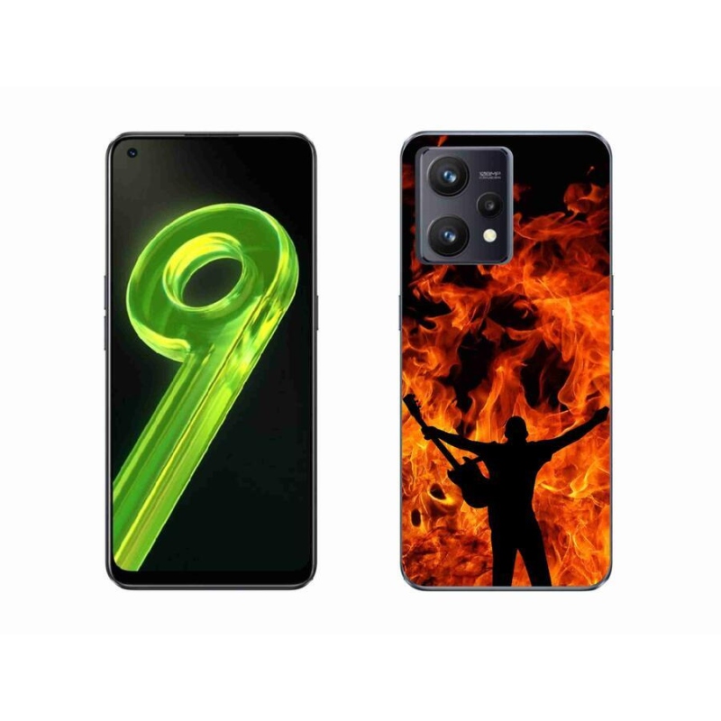 Gélový kryt mmCase na mobil Realme 9 4G - muzikant a oheň