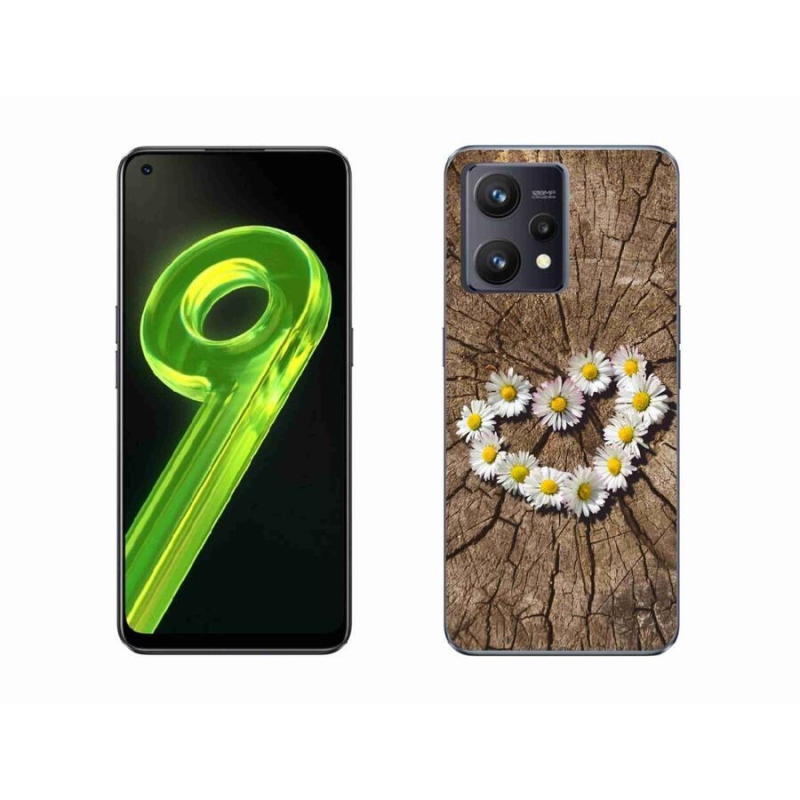 Gélový kryt mmCase na mobil Realme 9 4G - srdce z margaréty