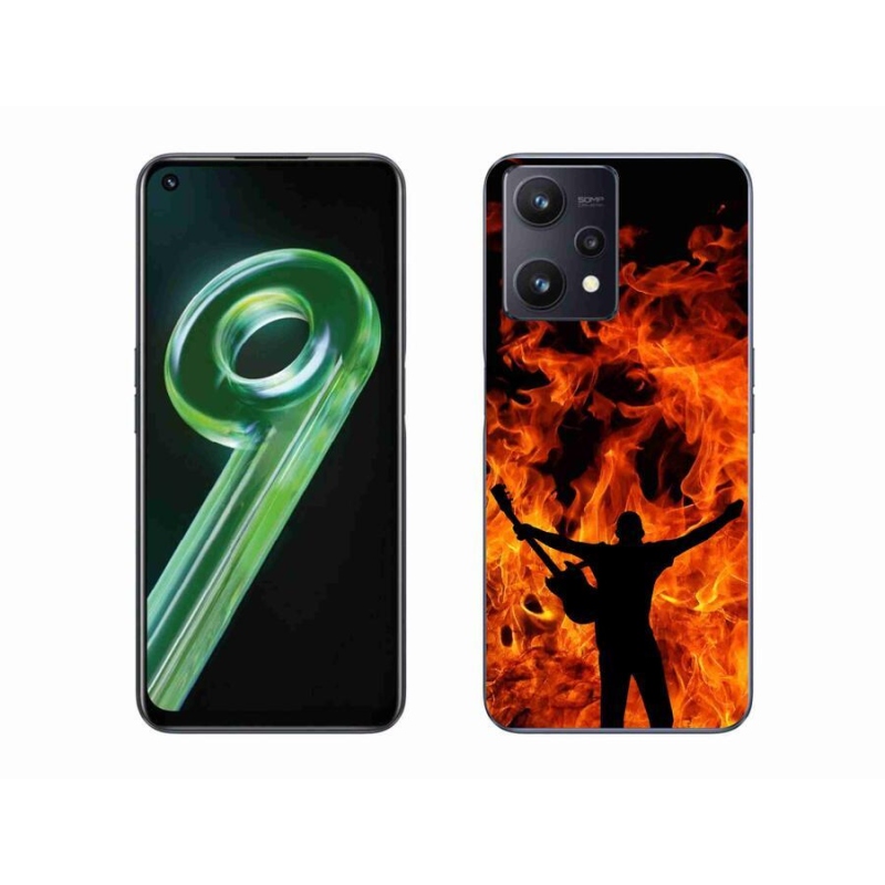 Gélový kryt mmCase na mobil Realme 9 5G - muzikant a oheň