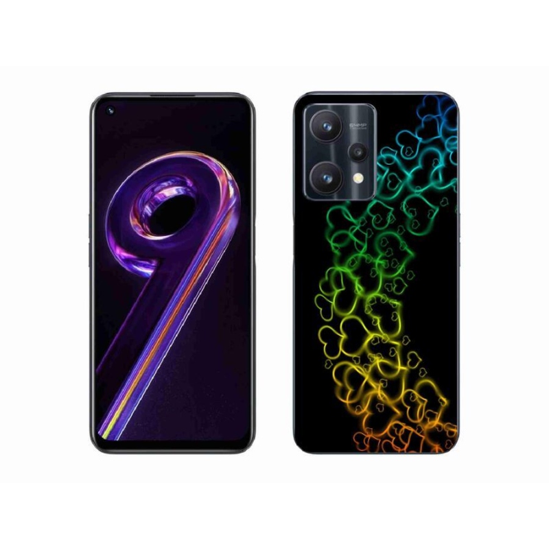 Gélový kryt mmCase na mobil Realme 9 Pro 5G - farebné srdiečka