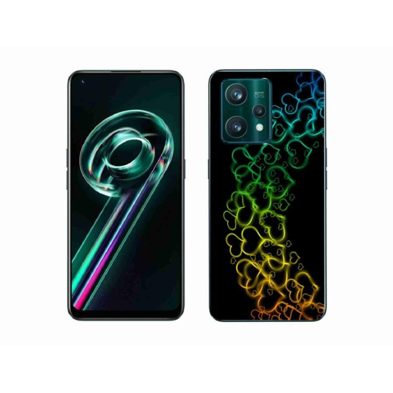 Gélový kryt mmCase na mobil Realme 9 Pro+ 5G - farebné srdiečka