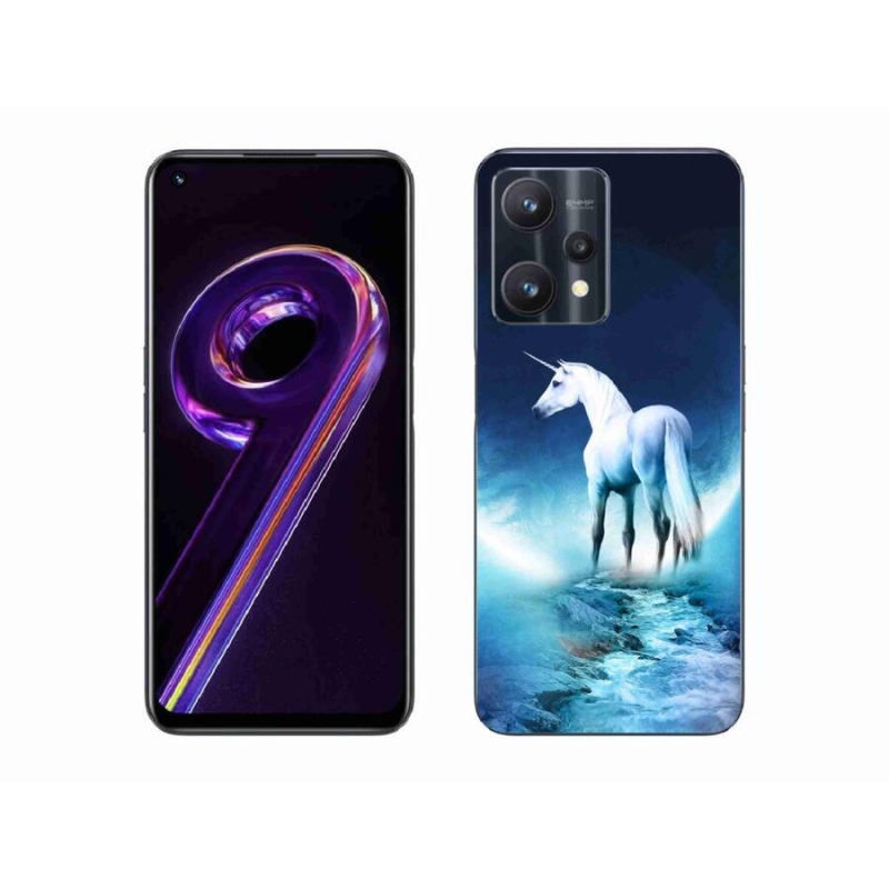 Gélový kryt mmCase na mobil Realme 9 Pro 5G - biely jednorožec