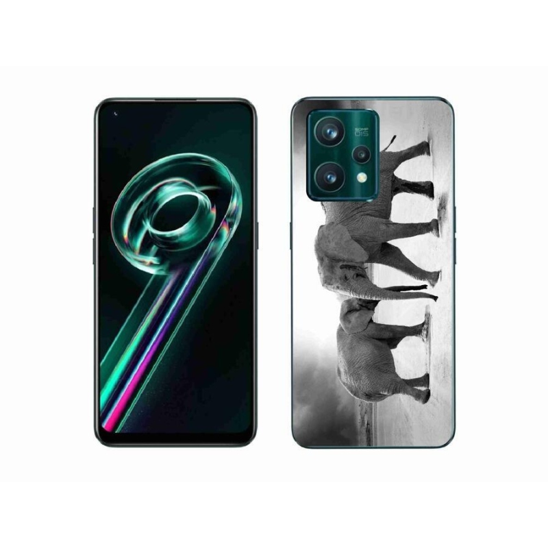 Gélový kryt mmCase na mobil Realme 9 Pro+ 5G - čiernobieli slony