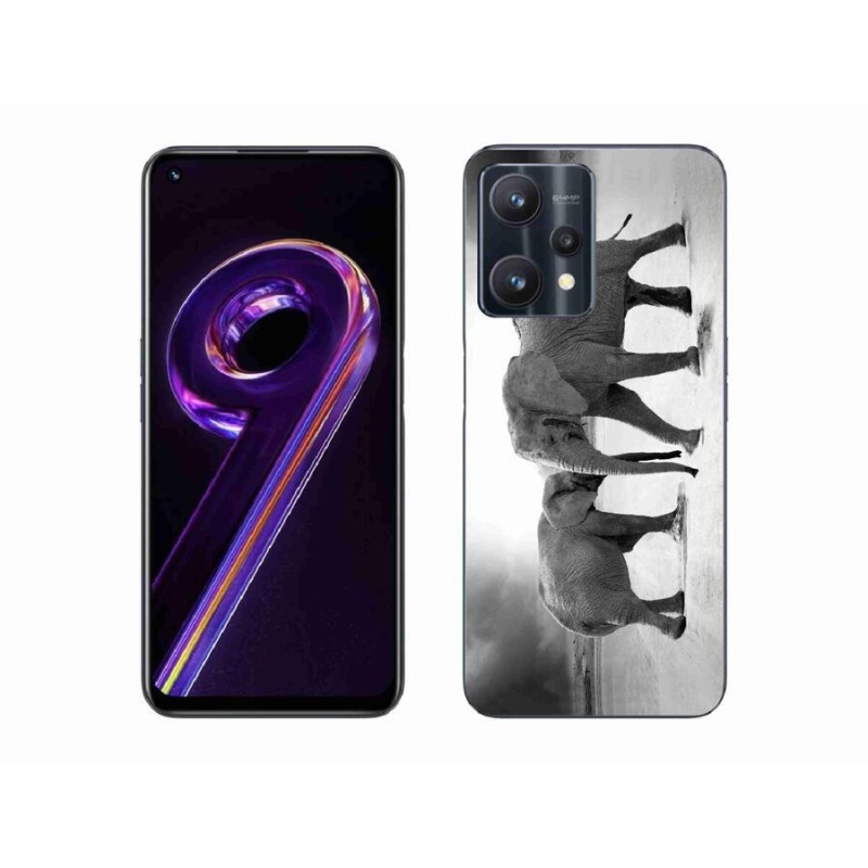 Gélový kryt mmCase na mobil Realme 9 Pro 5G - čiernobieli slony