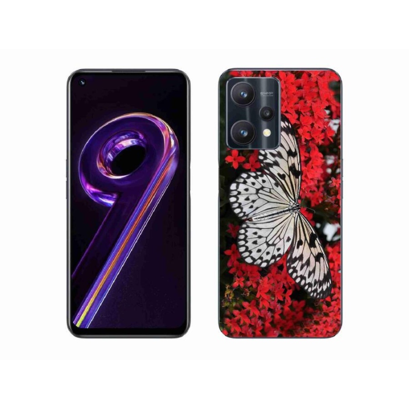 Gélový kryt mmCase na mobil Realme 9 Pro 5G - čiernobiely motýľ 1