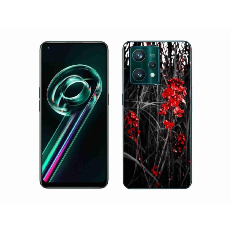 Gélový kryt mmCase na mobil Realme 9 Pro+ 5G - červená rastlina