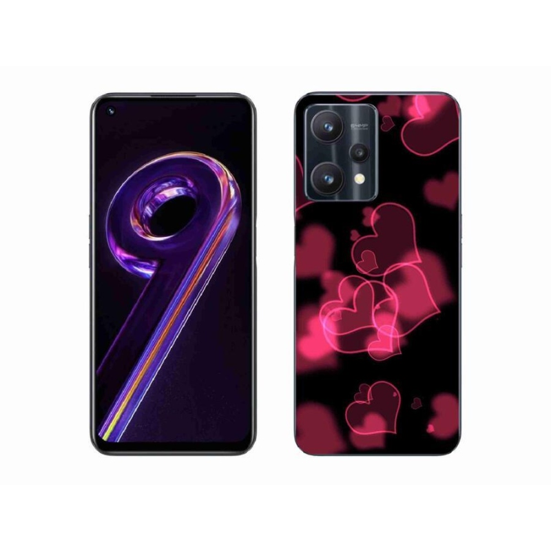 Gélový kryt mmCase na mobil Realme 9 Pro 5G - červená srdiečka