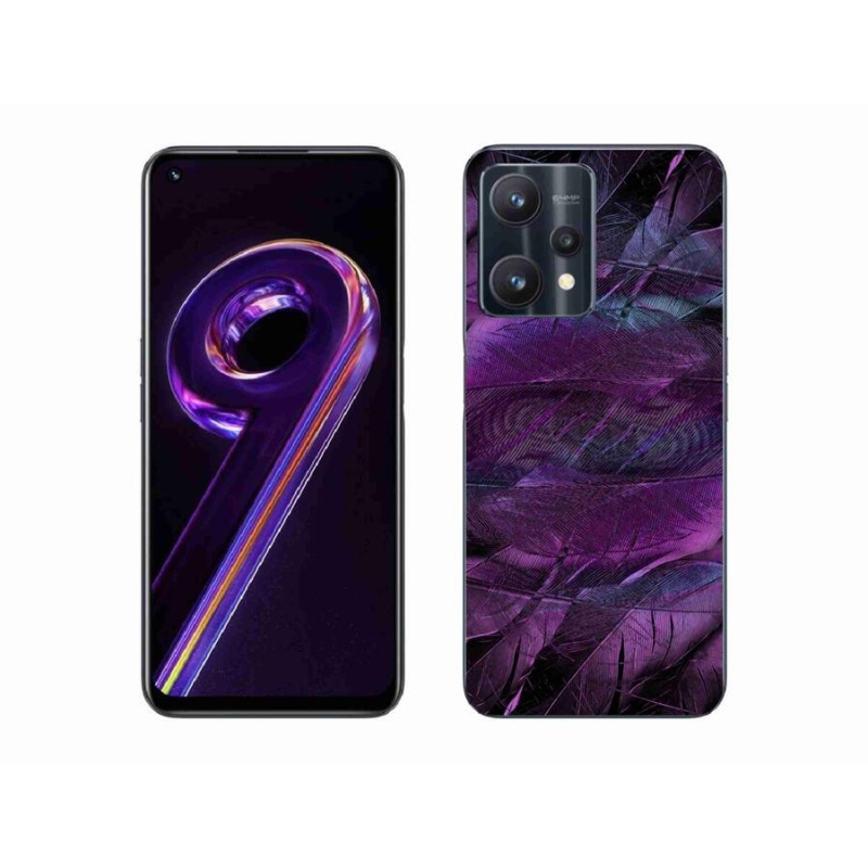 Gélový kryt mmCase na mobil Realme 9 Pro 5G - fialové pierka