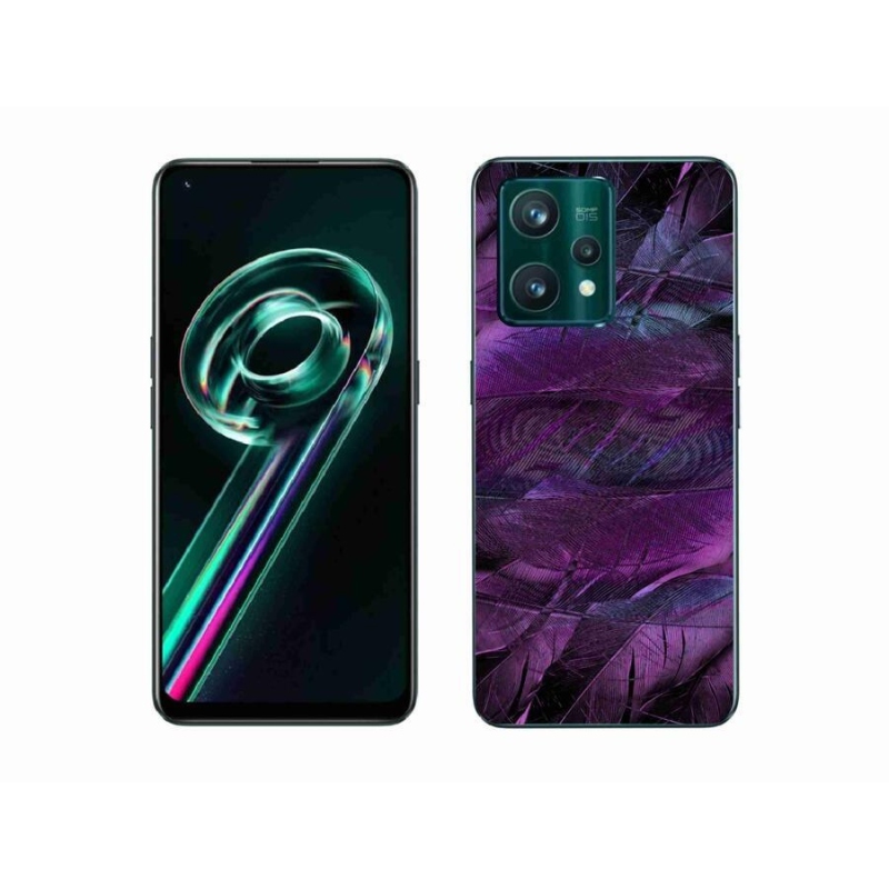 Gélový kryt mmCase na mobil Realme 9 Pro+ 5G - fialové pierka