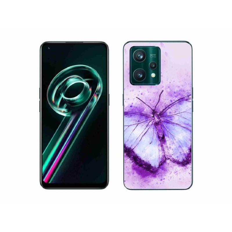 Gélový kryt mmCase na mobil Realme 9 Pro+ 5G - fialový motýľ