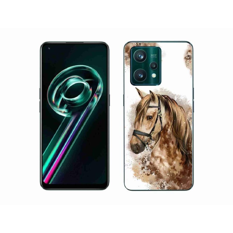 Gélový kryt mmCase na mobil Realme 9 Pro+ 5G - hnedý kreslený kôň