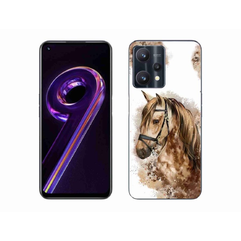 Gelový kryt mmCase na mobil Realme 9 Pro 5G - hnedý kreslený kôň