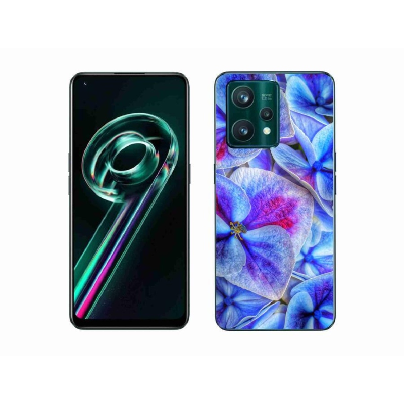 Gélový kryt mmCase na mobil Realme 9 Pro+ 5G - modré kvety 1