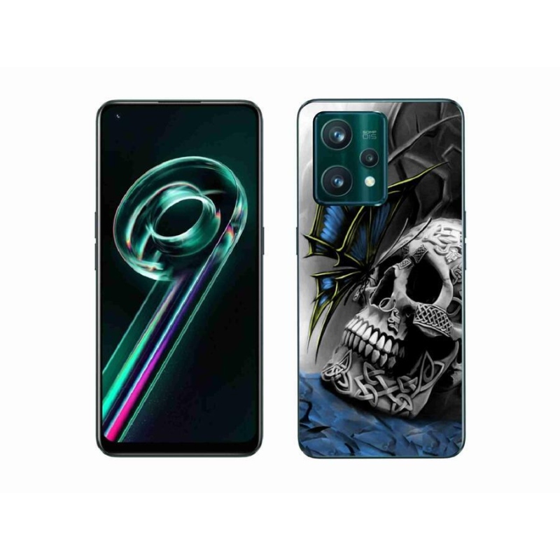 Gélový kryt mmCase na mobil Realme 9 Pro+ 5G - motýľ a lebka