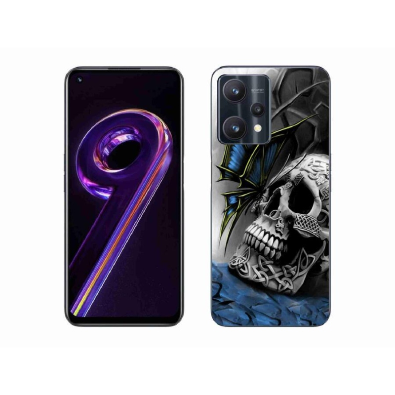 Gélový kryt mmCase na mobil Realme 9 Pro 5G - motýľ a lebka