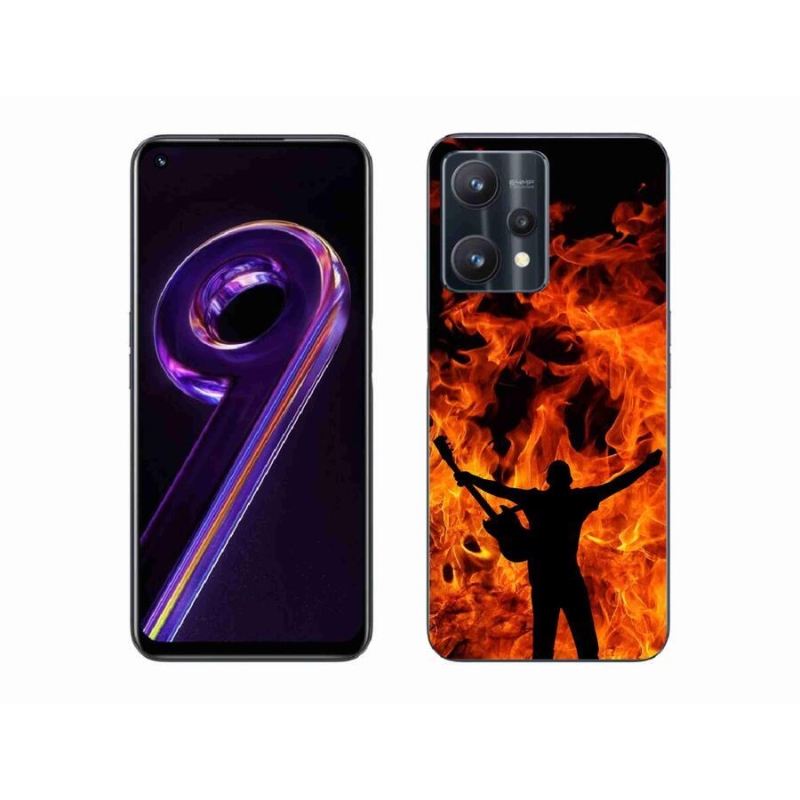 Gélový kryt mmCase na mobil Realme 9 Pro 5G - muzikant a oheň