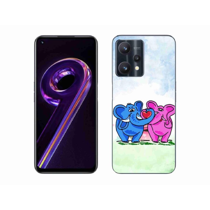 Gélový kryt mmCase na mobil Realme 9 Pro 5G - zamilovaní slony