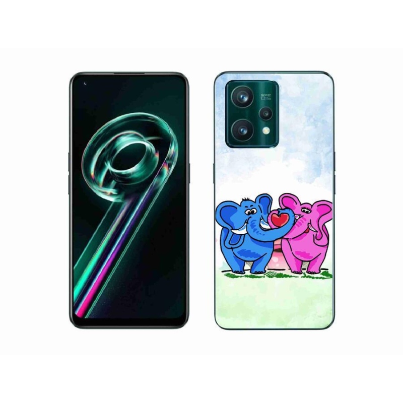 Gélový kryt mmCase na mobil Realme 9 Pro+ 5G - zamilovaní slony