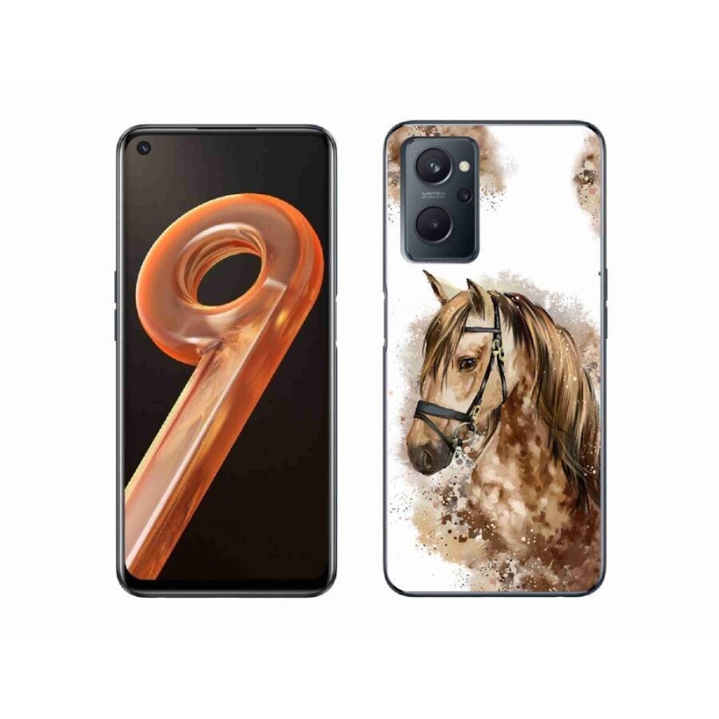 Gélový kryt mmCase na mobil Realme 9i - hnedý kreslený kôň