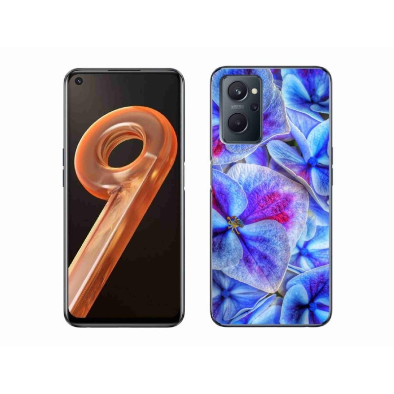 Gélový kryt mmCase na mobil Realme 9i - modré kvety 1