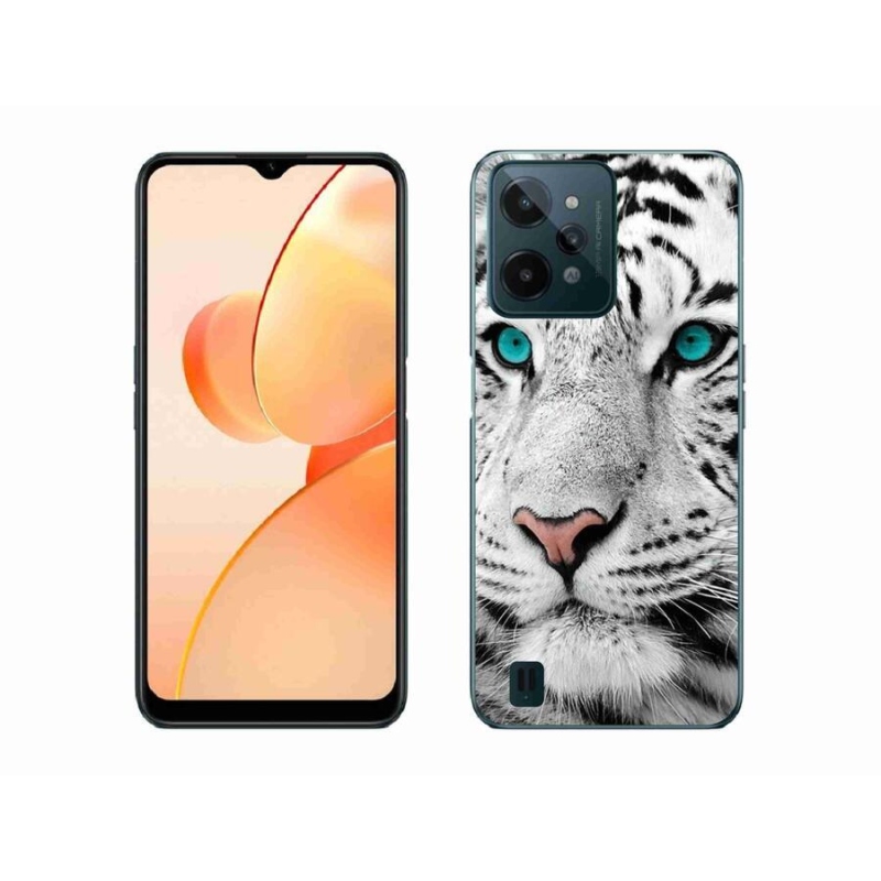 Gélový kryt mmCase na mobil Realme C31 - biely tiger