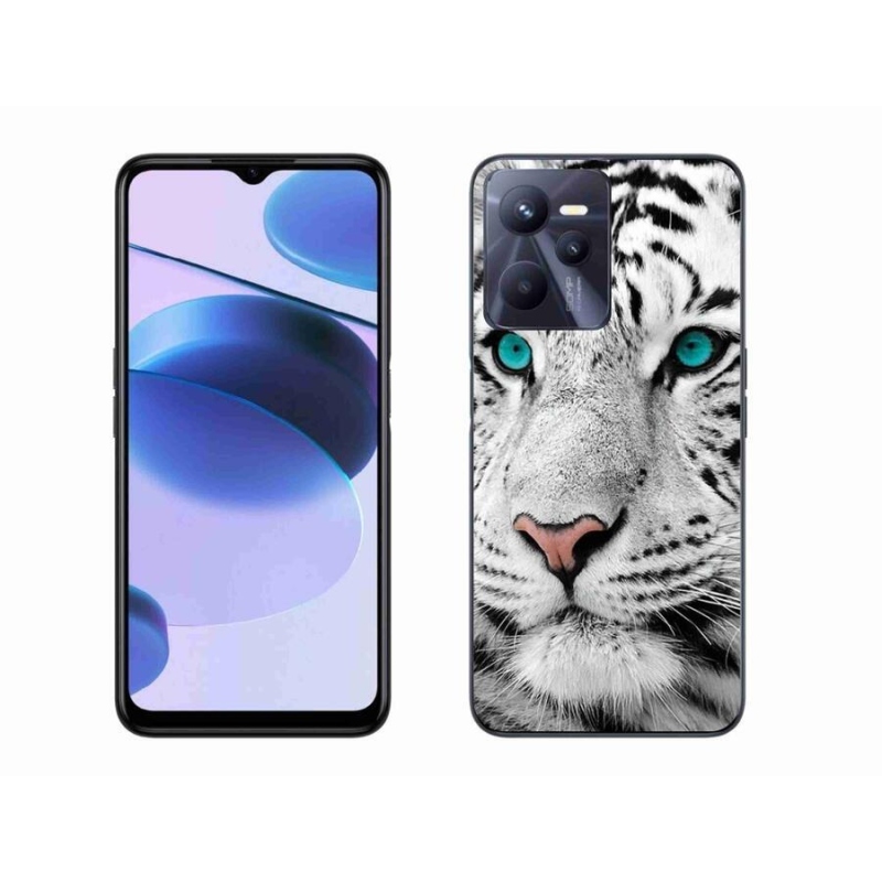 Gélový kryt mmCase na mobil Realme C35 - biely tiger